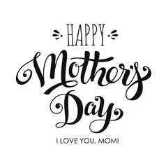 Lettering Happy Mothers Day for greeting card