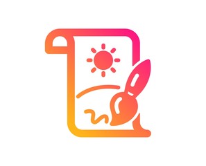 Creative painting brush icon. Creativity sign. Graphic art symbol. Classic flat style. Gradient creative painting icon. Vector