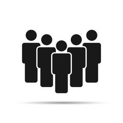 People Icon in trendy flat style isolated on grey background. Crowd sign.