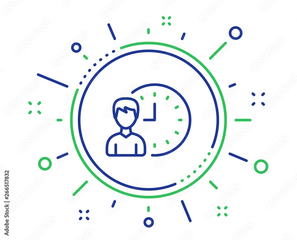 Poster business project deadline line icon. working hours or time management sign. quality design elements.