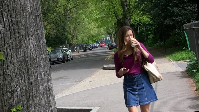 Young woman has her mobile phone snatched in the street