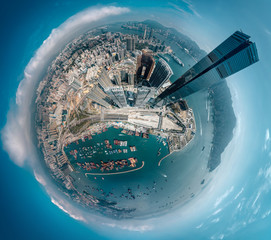 Aerial view of West Kowloon, Hong Kong