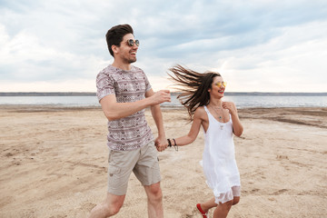 Lovely young couple spending fun time