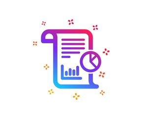 Report icon. Business management sign. Company statistics symbol. Dynamic shapes. Gradient design report icon. Classic style. Vector