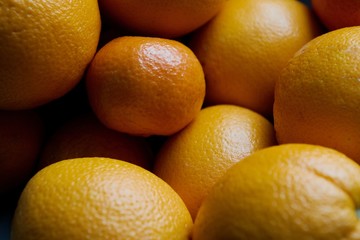 Crop of Orange fruits with deep shadows