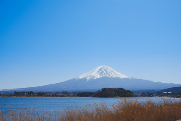 Fototapeta na wymiar Mount Fuji, the largest and most beautiful mountain in Japan