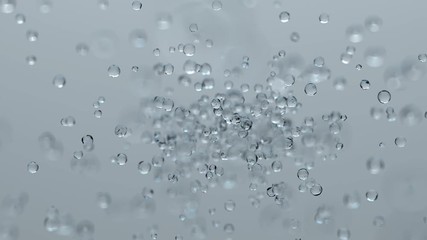 Water Drops bubbles on a light background. 3d rendering.