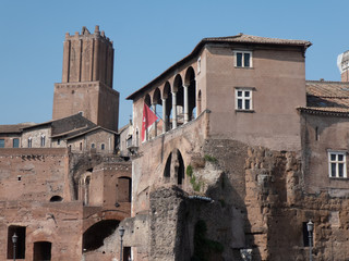 Casa dei Cavalieri di Rodi in Rome, Italy (House of the Knights of Rhodes), building in the ruins of the Forum of Augustus built by the Knights Hospitaller at the end of 13th century