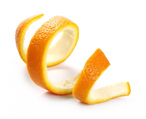 Orange peel isolated on white background