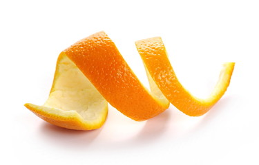 Orange peel isolated on white background