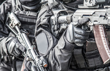 SWAT team fighters ready to arrest danger criminal