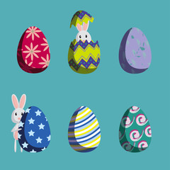 Easter egg laying rabbit is vector