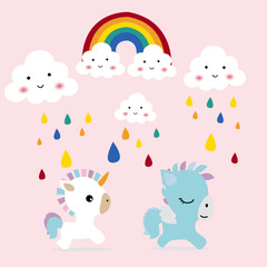 unicorn in rainbow 