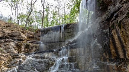 New waterfall in Sophia old dendropark, in the city of Uman, Ukraine