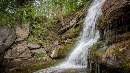 New waterfall in Sophia old dendropark, in the city of Uman, Ukraine