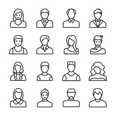 Human Avatars Line Icons