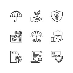 Outline icons. Business protection