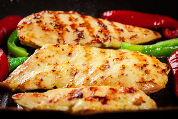 Chicken breast fillet in the pan