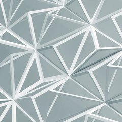 White digital polygonal mesh pattern 3d