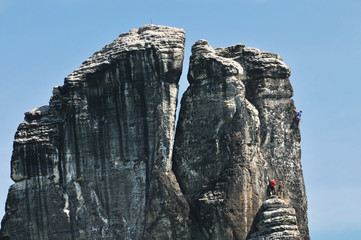 Bergsteiger am Felsen