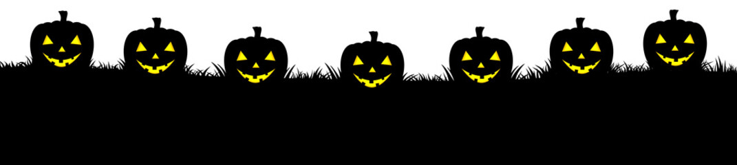 Halloween banner with carve pumpkin.