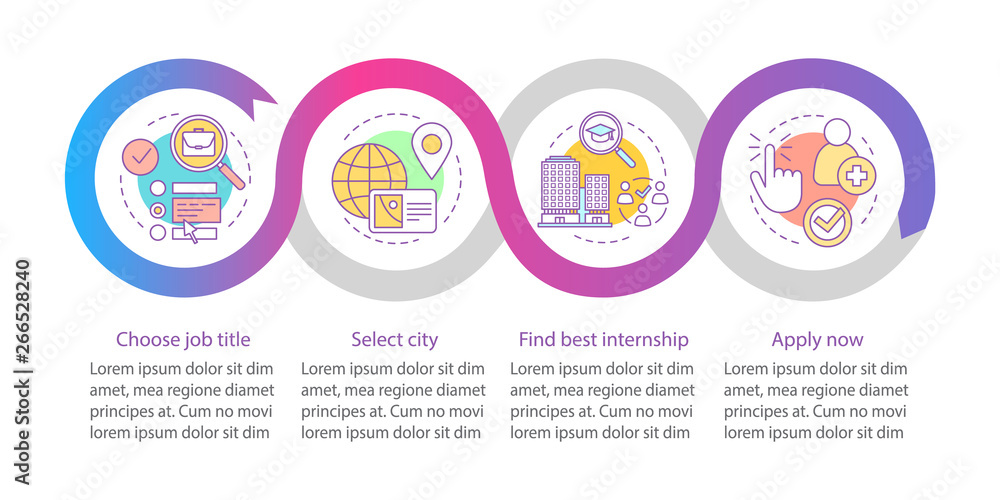 Poster internship program vector infographic template