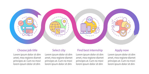 Fototapeta premium Internship program vector infographic template