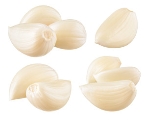 Garlic cloves. Garlic isolated. With clipping path. Collection.
