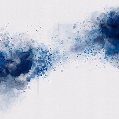 Obraz premium Hand painted blue watercolor background. Watercolor wash. Blue brush strokes background design isolated