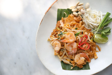 Thai food padthai fried noodle with shrimp , local food