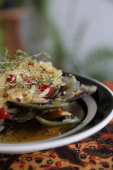 Mussels In White Wine appetizer , Italian food