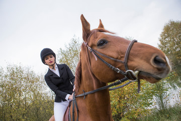 Riding a horse 