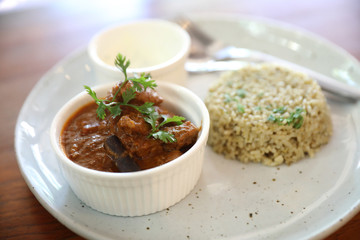 Masala curry , indian food with Biryani rice