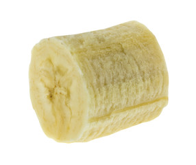 Slice banana isolated on white background close up