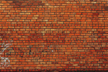Fototapeta na wymiar old red brick wall, background