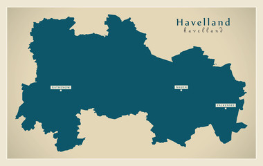 Modern Map - Havelland county of Brandenburg DE