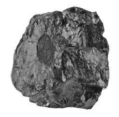 coal isolated on white background close up.