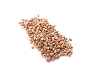 Seeds of Cannabis or hemp over white background