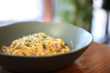 Spaghetti Carbonara , italian food cuisine