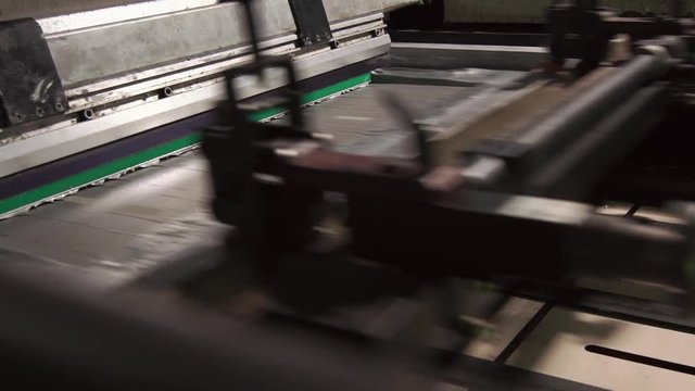 Large Printer Works In A Printing House