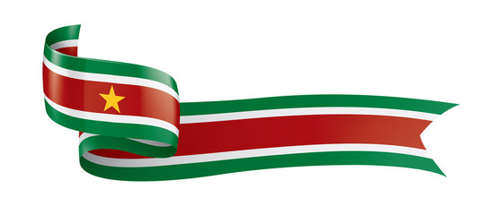 Suriname flag, vector illustration on a white background