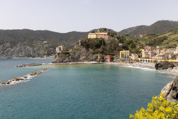 MONTEROSSO, LIGURIA/ITALY  - APRIL 22 : View of the coastline at Monterosso Liguria Italy on April...