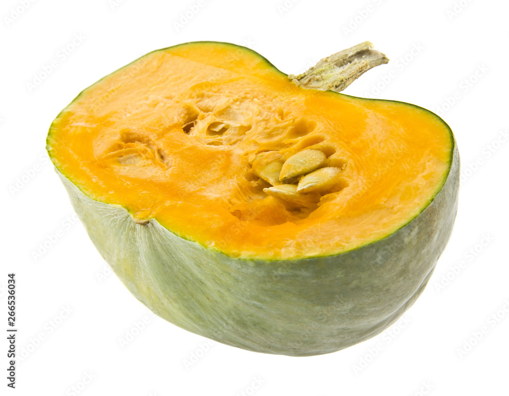 Wall mural Sliced pumpkin isolated on white background