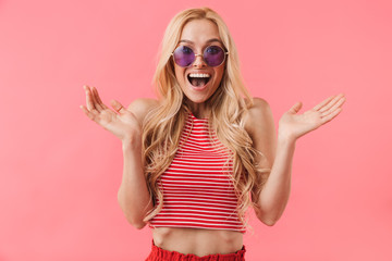 Portrait of a cheerful blonde woman