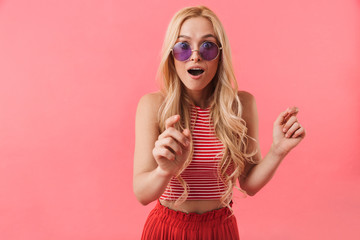 Portrait of a cheerful blonde woman