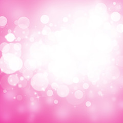 Pink sparkle rays lights with bokeh elegant abstract background. Dust sparks background.