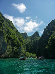 Paradisaical entrance to the koh phi phi island in Thailand