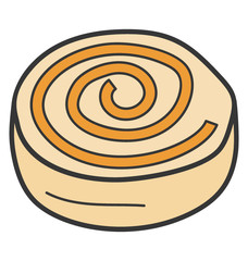 Pastry icon in hand drawn vector
