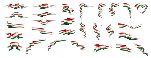 Tajikistan flag, vector illustration on a white background