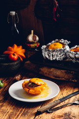 Pattypan squash filled with meat